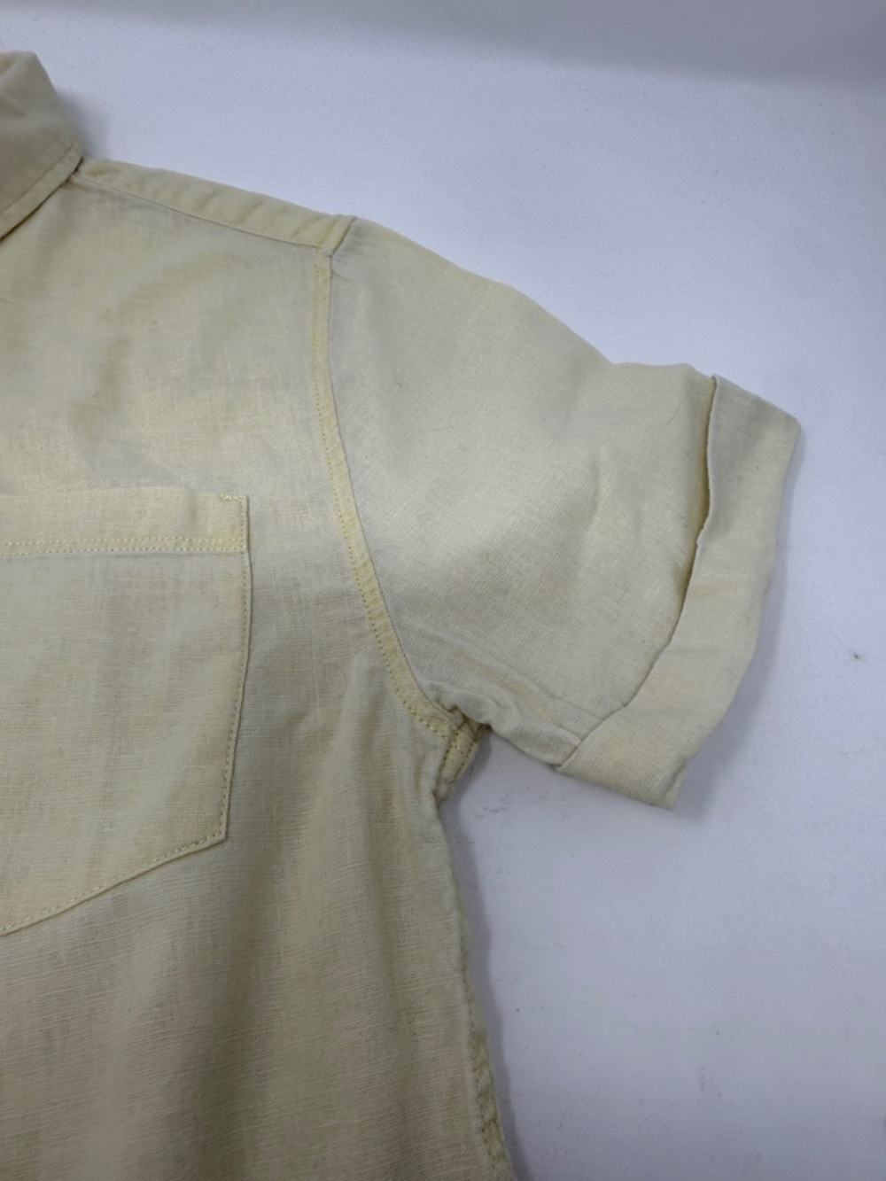 Zara Boy’s Short-Sleeve Button-Up Shirt in Pale Yellow size 10 - Picture 6 of 8